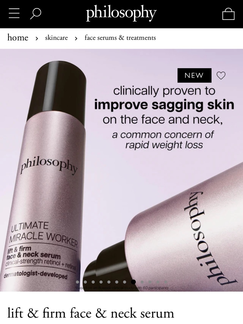 philosophy Ultimate Miracle Worker Lift an Firm Face and Neck Serum. - Picture 8 of 11
